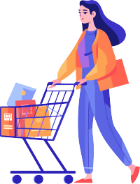 简约设计购物车购买礼品平面矢量素材