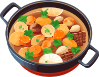 冬季美食海鲜汤简约白底素材