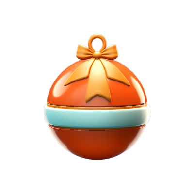 可商用的橘色圣诞球3DPNG素材