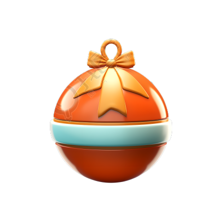 可商用的橘色圣诞球3DPNG素材