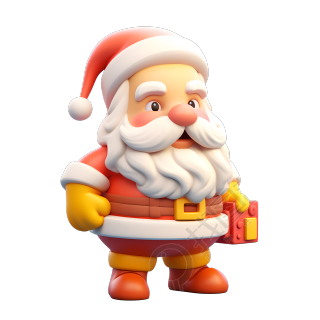 可爱圣诞老人3D图标素材