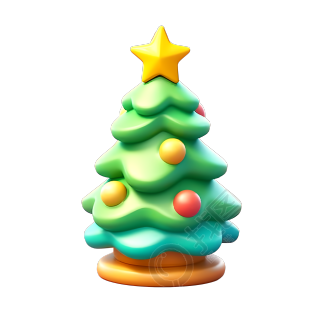 明亮色彩的圣诞松树商业可用素材