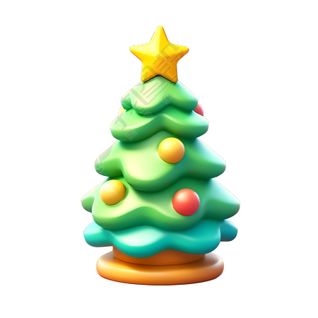 明亮色彩的圣诞松树商业可用素材
