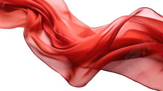 创意设计飘扬的红丝绸PNG素材