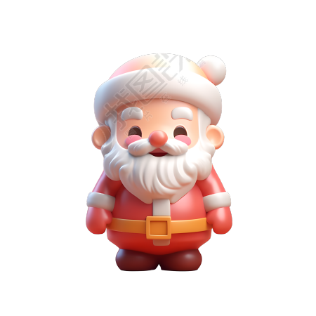 可爱明亮的圣诞老人3D图标商用素材