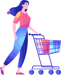 女孩子购物插图设计