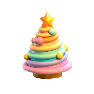 彩色系圣诞松树温馨圣诞氛围素材