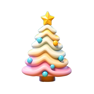 可爱圣诞松树PNG素材