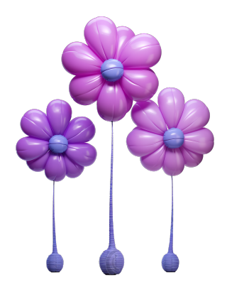 鲜艳紫色充气气球插画设计