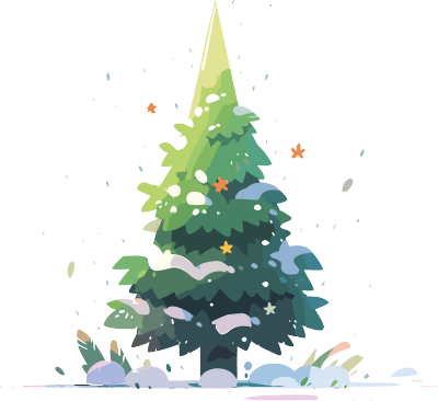 绿色圣诞树创意设计插图