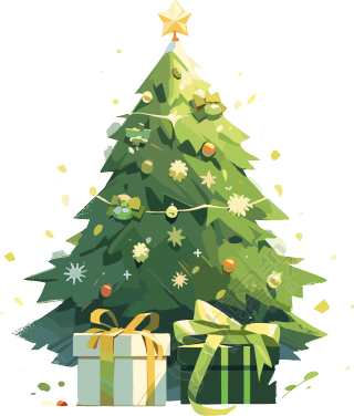 创意设计圣诞树和礼物盒素材