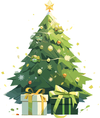 创意设计圣诞树和礼物盒素材