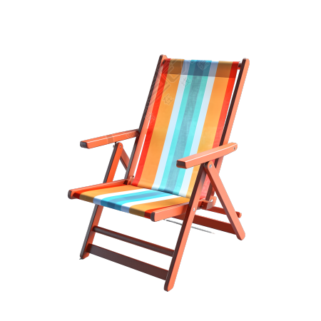 色彩丰富的沙滩折叠椅PNG素材
