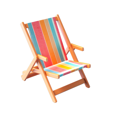夏日海边沙滩折叠椅场景素材