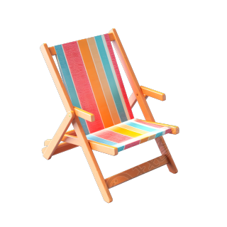 夏日海边沙滩折叠椅场景素材