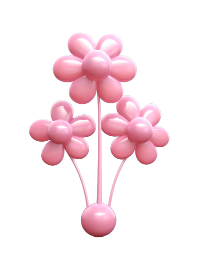 粉色气球花图形素材