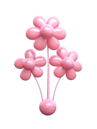 粉色气球花图形素材
