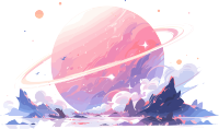 2D简约插画明亮的外星球素材