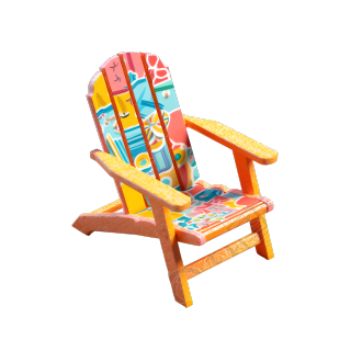 夏日沙滩折叠椅PNG图形素材
