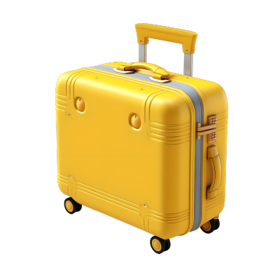 黄色行李箱设计元素