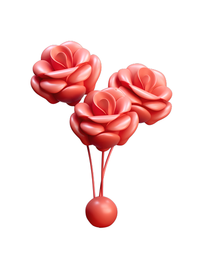 夏日充气气球玫瑰花素材