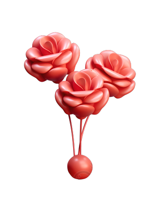 夏日充气气球玫瑰花素材