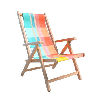 彩色沙滩折叠椅创意设计素材