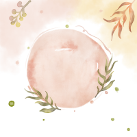 水彩风格的叶片晕染装饰插画