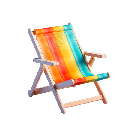 可商用夏日沙滩折叠椅插画设计