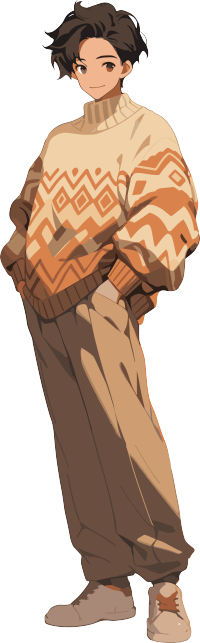 帅气男生扁平插画设计元素