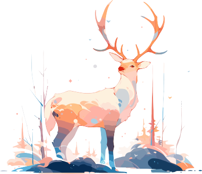 麋鹿圣诞元素UI插画设计