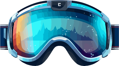 高清透明背景滑雪护目镜插画设计