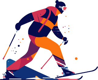 透明背景滑雪运动员创意插画