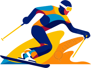 滑雪运动员插画设计元素
