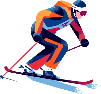 滑雪运动员商业设计元素