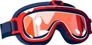 平滑插画设计的滑雪护目镜素材