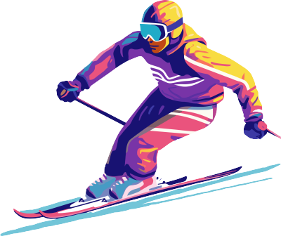 冬季高山滑雪运动员插图