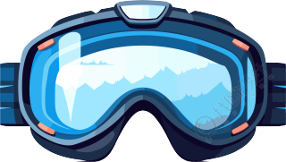 滑雪护目镜扁平插画