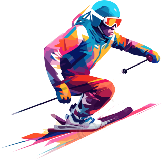 滑雪运动员透明背景插画素材