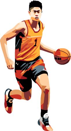 亚洲篮球运动员透明背景插图