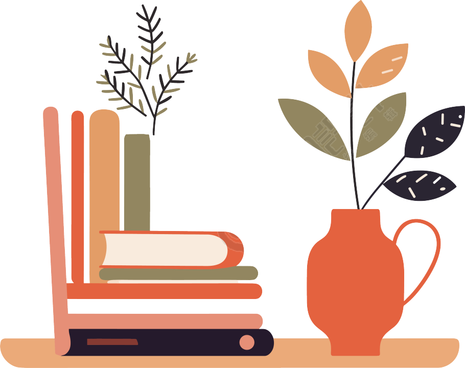植物装饰书籍插画素材