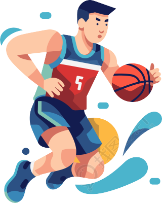 平面插画设计篮球运动员PNG元素