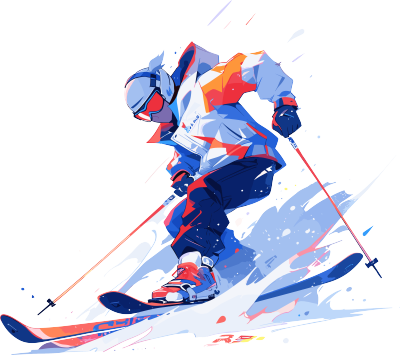高清插画设计户外运动滑雪素材