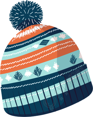 蓝色的针织帽子冬季元素