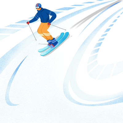 赛道上滑雪的运动员可商用素材
