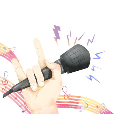 手拿话筒创意设计合唱比赛素材