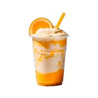 透明塑料杯装的美味奶昔商用插画