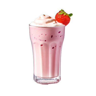 高清透明背景的草莓奶昔素材
