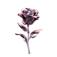 精美玫瑰花模型金属风格插画