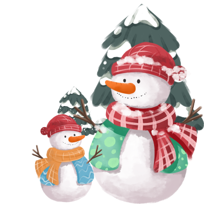 冬季亲子雪人冬令营宣传插画